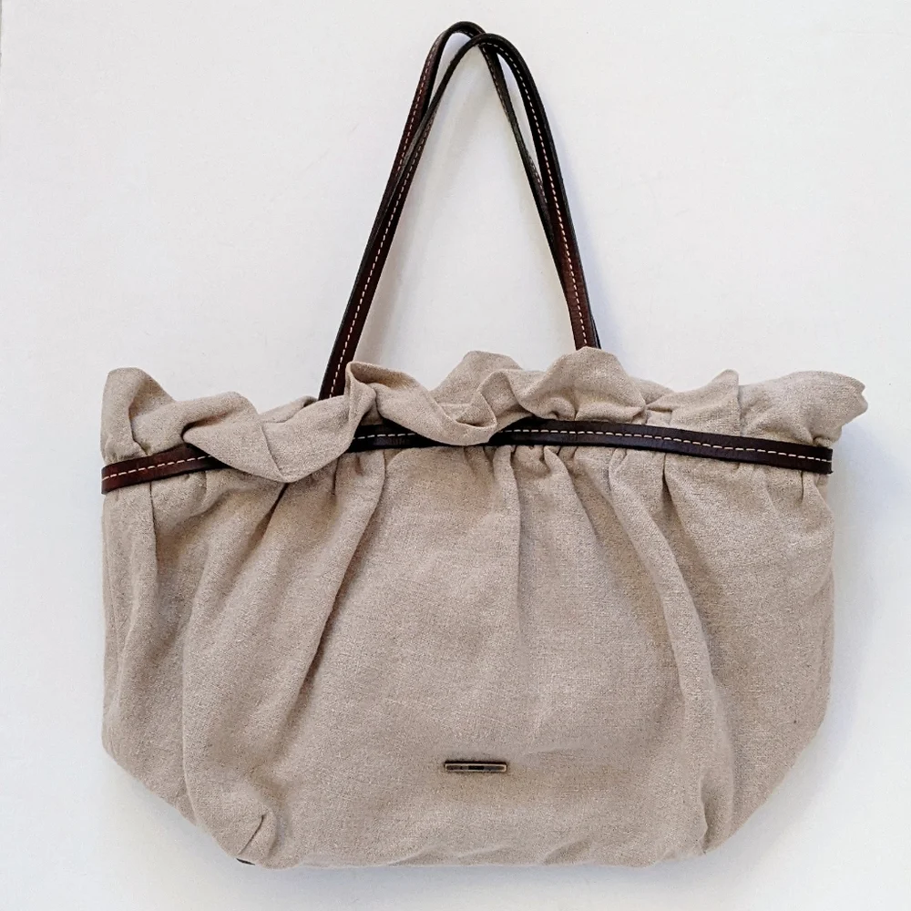 Vintage Moschino Structured Canvas and Leather Tote Bag - Picture 15 of 15